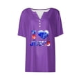 thumbnail image 4 of Fiudx Ofertas y Liquidaciones Blusa de Manga Corta Estampada a La Moda para Mujer, Blusas Informales con Cuello En V, 4 of 4