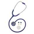 thumbnail image 2 of Medline Elite Adult Stainless Steel Stethoscope, Blue, High Acoustic Sensitivity, 2 of 5