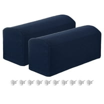 2Pack Stretch Armrest Covers, Diamond Pattern Armchair Slipcovers, Navy Blue