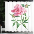 thumbnail image 4 of Ambesonne Nature Shower Curtain, Vintage Peony, 69"Wx75"L, Pink White Green, 4 of 5