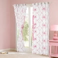 thumbnail image 3 of Manfei Monogrammed I Curtains Pack of 2 (42x63),Ribbon Bowknot Black Out Curtains,Pink White Curtains for Living Room,Microfiber Room Decorative, 3 of 7