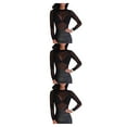 thumbnail image 3 of Qarigey Camiseta básica de mujer Camiseta de manga larga para mujer Cuello Tops Negro M Type1 NO1 Qarigey CBP193552, 3 of 6