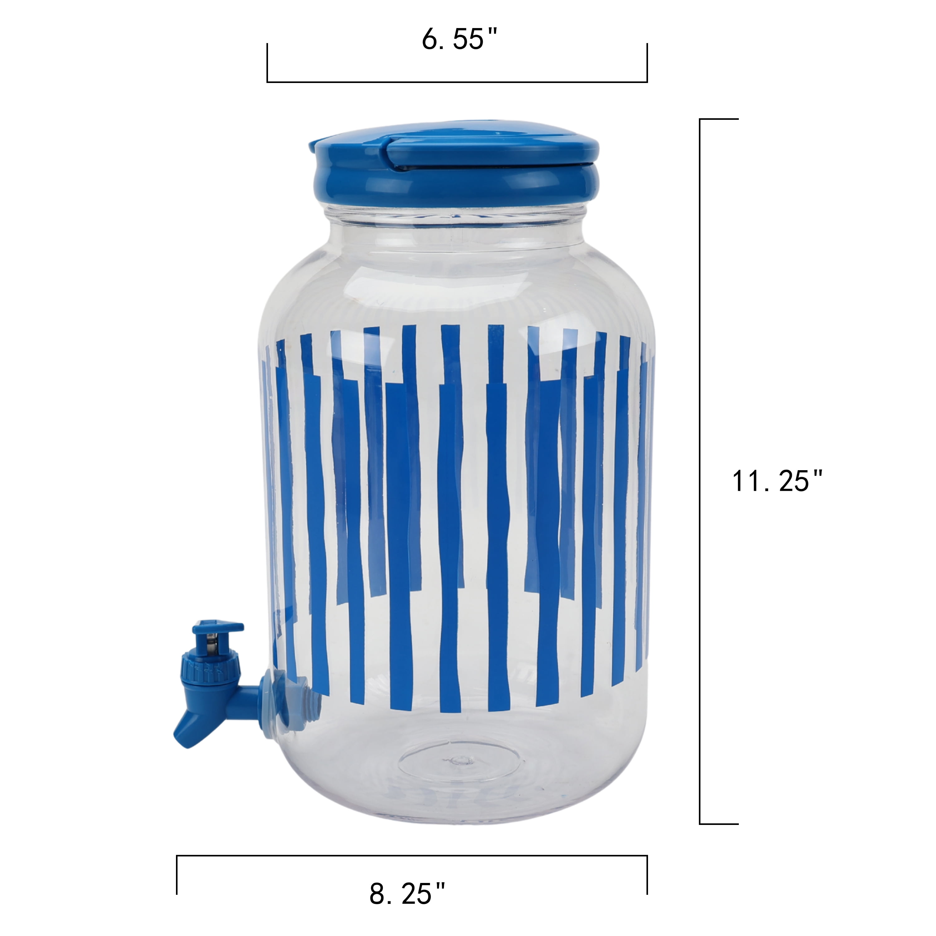 Mainstays 1.2-Gallon Acrylic Grid Beverage Dispenser, Blue
