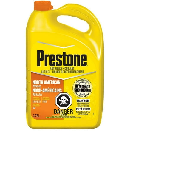 Prestone American Vehicles Antifreeze/Coolant, Orange, Vehicle Extended life coolant
