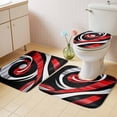 thumbnail image 4 of Modern Red Black Bathroom Rugs Set Abstract Retro Non Slip Absorbent Soft Bath Mats 3 Piece Set with Bathroom Rug, U-Shaped Floor Mat, Toilet Seat Cover Small Size, 4 of 9