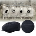 thumbnail image 5 of TOP-EX L/XL/XXL Mens Wool Tweed Newsboy Cap 8 Panel Flat Gatsby Driving Hat Navy Blue Herringbone XL, 5 of 7