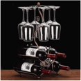 thumbnail image 1 of LAICAIW Wine Rack and Wine Glass Holder-Hold 4 Wine Bottles and 6 Glasses-Perfect for Home Kitchen Decor & Kitchen Storage Rack, 1 of 6