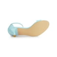 thumbnail image 5 of BLISSFUL STEP Women's Shoes Kitten Heel Ankle Strap Open Toe Sandals Sky Blue 9, 5 of 7