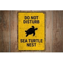 Sea Turtle Nest Sea Turtle Nest Sign Beach Decor Don't Disturb Sign Vintage Style Sign Metal Sign SIZE: 8" x 12"