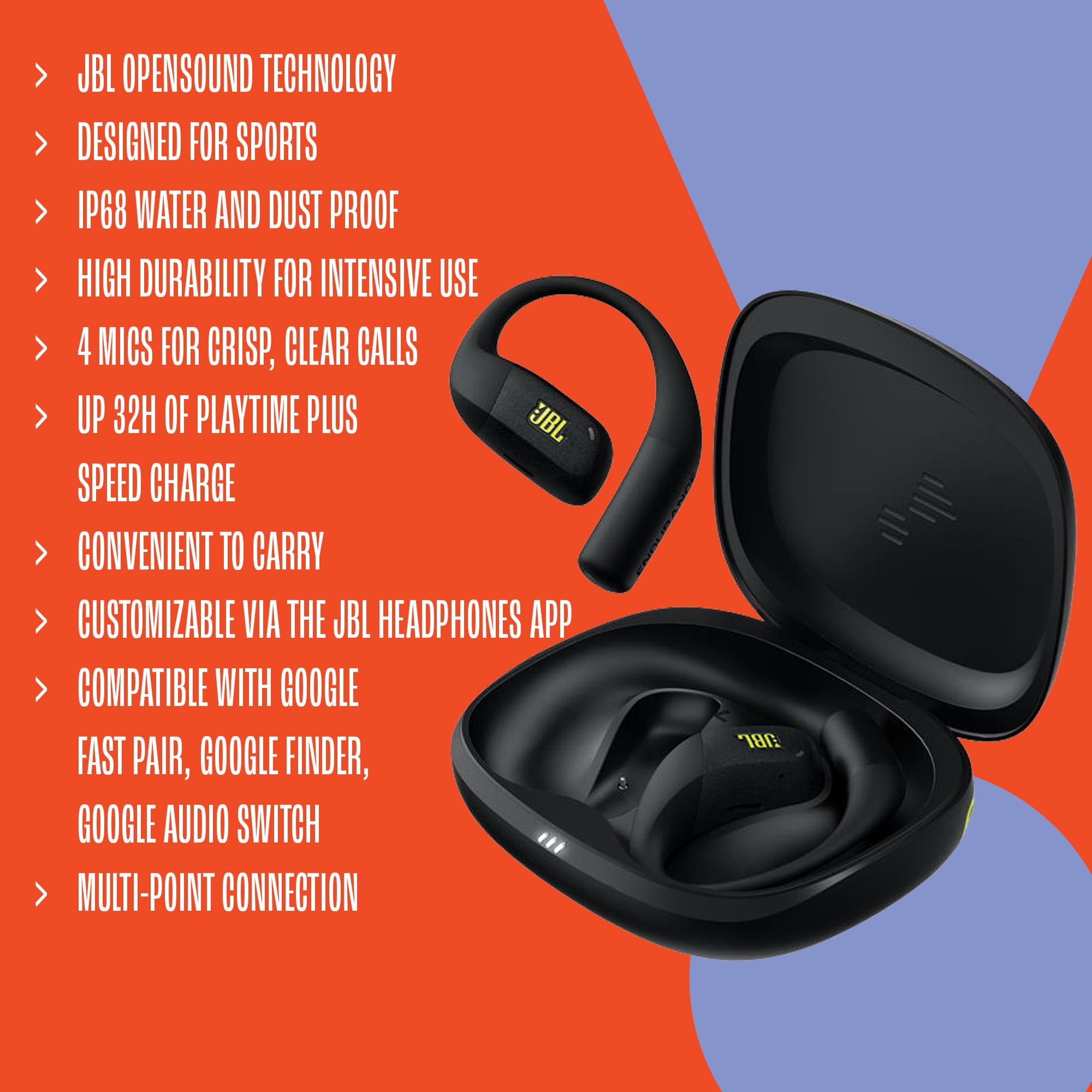JBL Endurance Zone - True Wireless open-ear sport headphones - Black / Grey