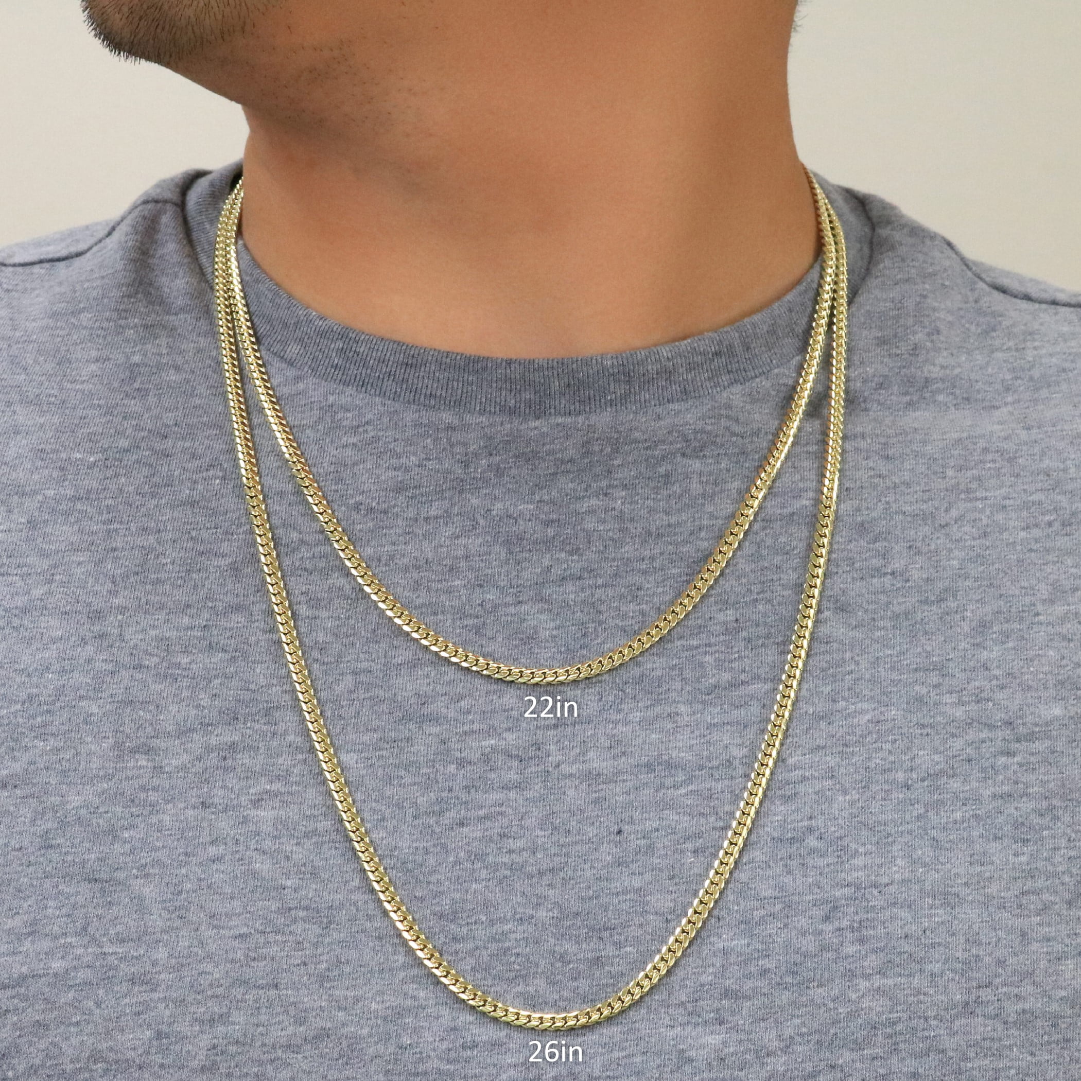 Nuragold 14k Real Yellow Gold Solid Miami Cuban Link 4mm Chain Necklace (16"-30") Italian Jewelry for Men & Women