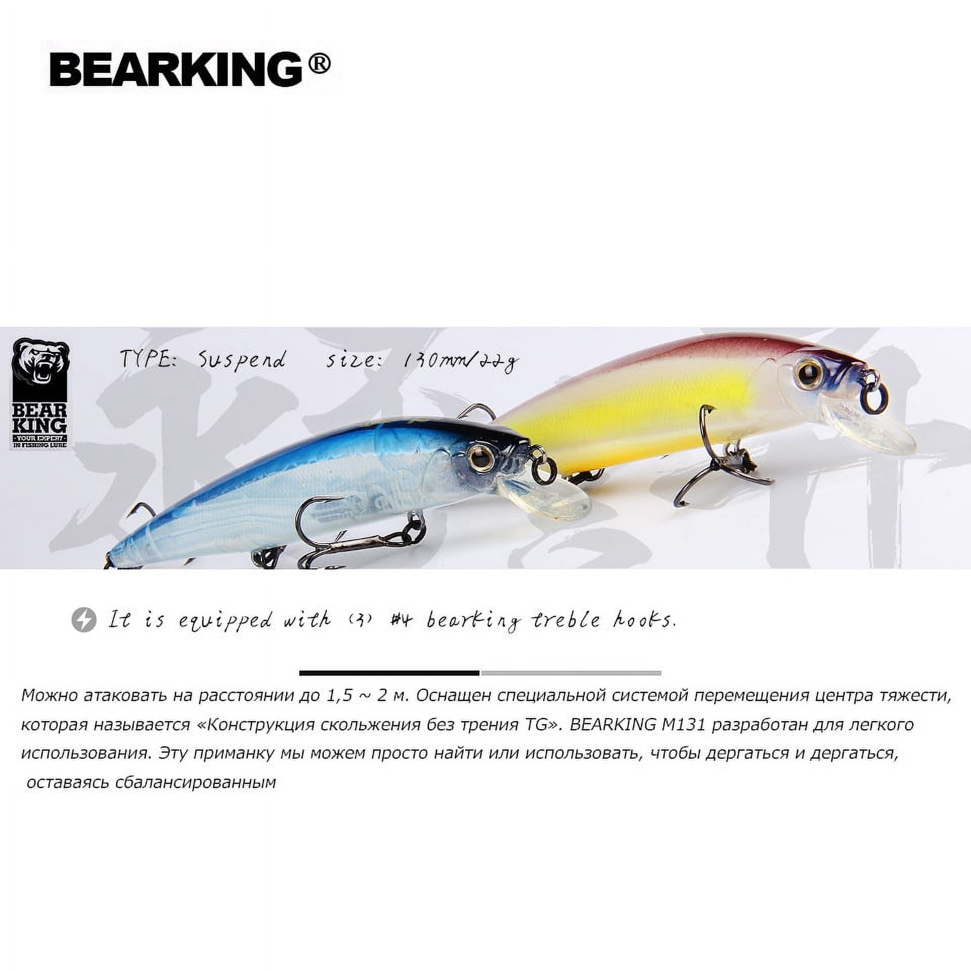 3PCS/Set BEARKING 130mm 22g SP Hot Fishing Lures, Assorted Colors, Minnow Crank Tungsten Weight System Wobbler Model Crank Bait