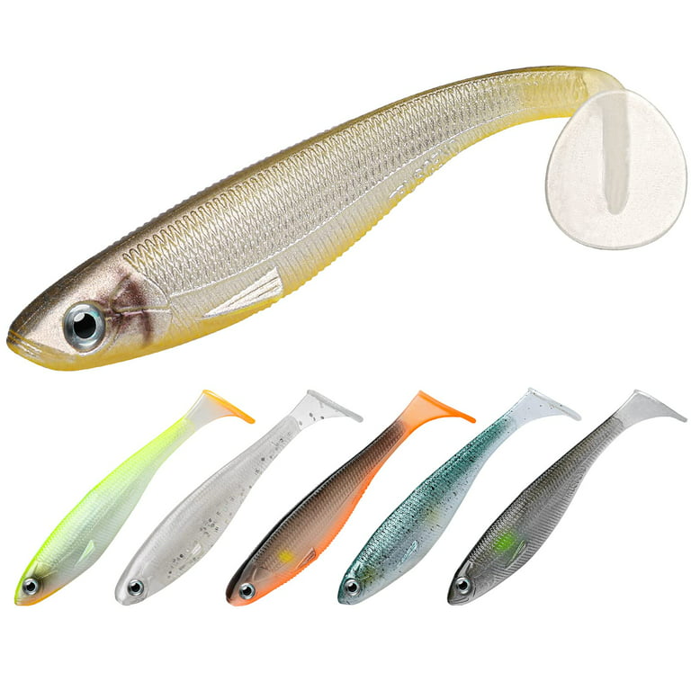 Pre-Rigged Jig Head Soft Fishing Lures, Paddle Tail Swimbaits for