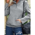 thumbnail image 5 of Womens Casual Textured Long Sleeve Henley Button V Neck Loose Pullover Trendy Fall Outfits Tops Light Gray S, 5 of 7