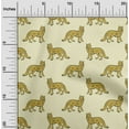 thumbnail image 1 of oneOone Cotton Poplin Fabric Fox Block Printed Fabric 1 Yard 42 Inch Wide, 1 of 4