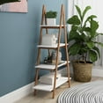 thumbnail image 4 of 4-Tier“A”Frame Ladder Display Bookshelf Freestanding Storage Rack with Solid Bamboo Wood for Living Room, 4 of 5
