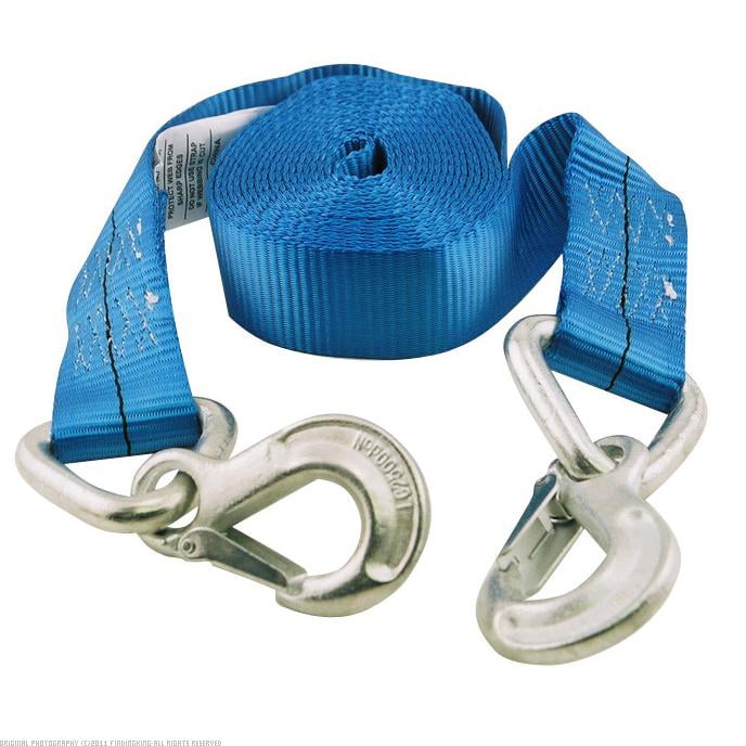 Deluxe 2" x 20' Tow Strap Tie Down with Safety Hooks 10,000 lb