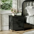 thumbnail image 4 of Eunos Black Small Nightstand for Bedroom with 2 Fabric Drawer, Bedside Table End Table for Closet, 4 of 8