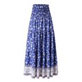 thumbnail image 3 of Jupes Femme Mode Grande Taille Été Boho Jupe Longue Imprimé Floral Jupe Ride, 3 of 6