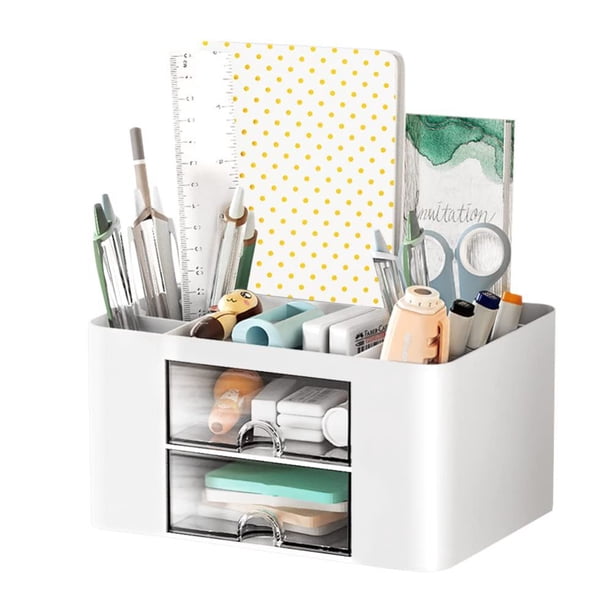 Ideal para cualquier organizador de escritorio, material grueso con bordes suaves, accesorios de escritorio con cajones transparentes para un fácil acceso, portalápices de primera calidad para el