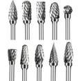 thumbnail image 1 of Innovative Rotary Tool Bits, Carbide Burr Set For Die Grinder, 10 Pieces Double Cut Accessories Enabling High Efficiency Metal Grinding, Engraving Polishing On Various Materials, 1 of 5