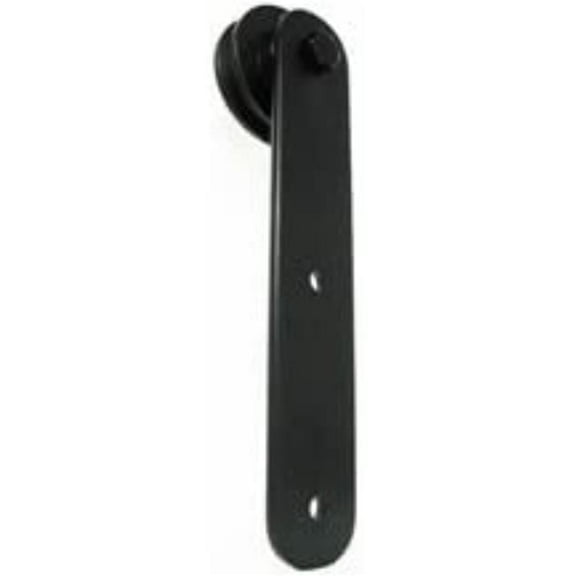 Acorn BC6BI 11. 25 in. Round End Strap Mount Low Profile Single Carrier Barn Door Carrier, Black Iron
