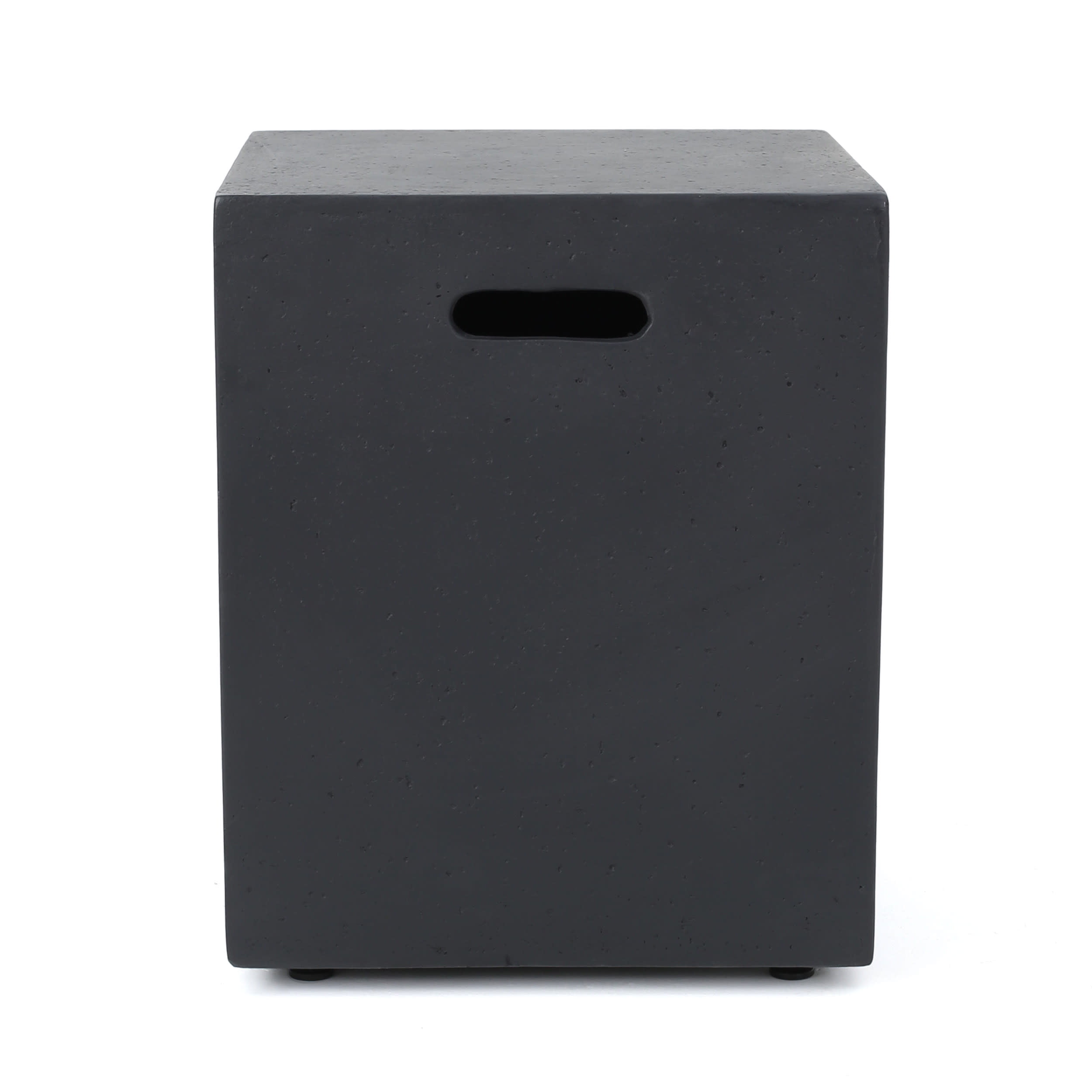Mayfair Lightweight Concrete Outdoor Tank Holder Side Table, Dark Gray