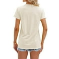 thumbnail image 4 of Povozer Women's T Shirt Graphic Tunic Tops Sweatshirts(Beige,S), 4 of 4