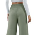 thumbnail image 4 of Pantalones de pierna ancha Pantalones de pierna ancha elásticos de cintura alta para mujer Pantalones casuales fluidos Pantalones reunidos Ropa de trabajo informal Adepaton BST3000475-2, 4 of 6