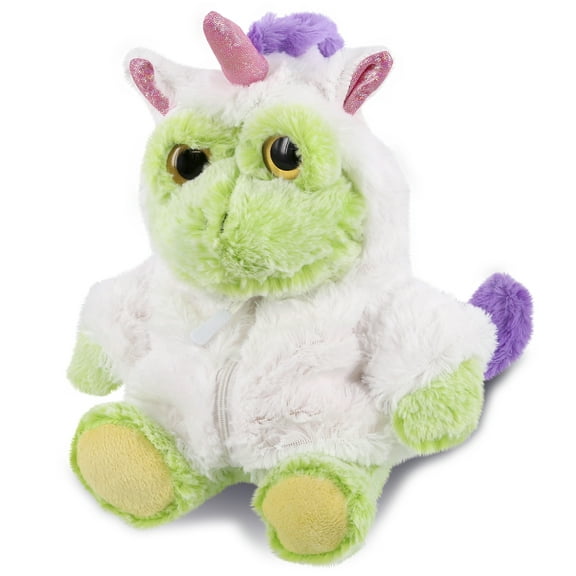 DolliBu Sitting Frog Unicorn Plush Stuffed Animal Toy - Super Soft Frogcorn Dress Up with Removable Plush Unicorn Outfit, Cute Fantasy Wildlife Gift - 9 Inch