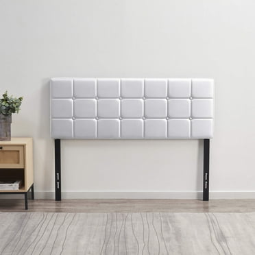 Nestl  Button Tufted Upholstered Adjustable Headboard White - Queen