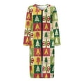 thumbnail image 3 of Yuyamidu Xmas Tree Womens Robes Buffalo Grid Zipper Front Long Robe Christmas Long Sleeve Bathrobe Lightweight Sleepwear Gowns Size S Loose Loungewear Dress, 3 of 7