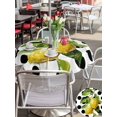 thumbnail image 5 of Outdoor Tablecloth with Umbrella Hole for Patio/Picnic/Party/Camping, Yellow Lemon Waterproof Table Cloth Round Cover Washable, Summer Oil Painting Fruits Black Polka Dot (Dia 60"), 5 of 9