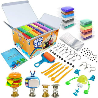 Creative Kids Air Dry Clay Modeling Crafts Kit for Children - Super Light Nontoxic - 30 Vibrant Colors & 3 Clay Tools - Stem