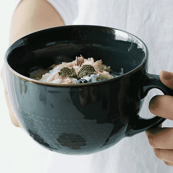 Farcauo 700 ML Large Coffee Cup Ceramic Soup Mug with Handles 24 Ounce Oversized Soup Mugs Bowl Porcelain Coffee Tea Cup XXL Cereal Bowls Soups Ramen Salad Bowl Coffee Cappuccino Cups Large Soup Bow