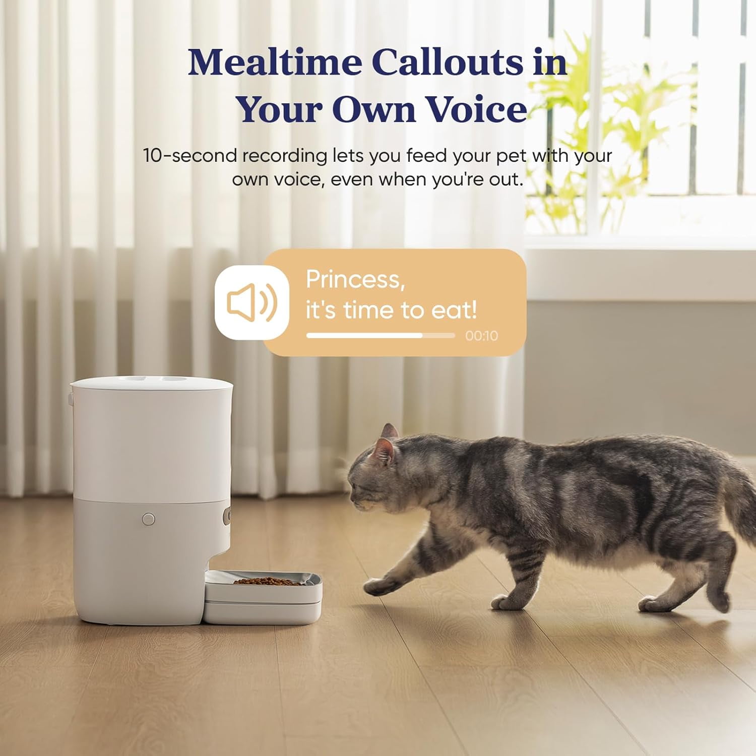 Automatic Cat Feeder with WiFi Smart Scale, 3.6L Timed Food Dispenser for Cats and Dogs, Stainless Steel Bowl, App Control