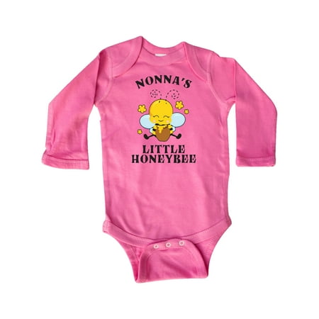 

Inktastic Cute Bee Nonna s Little Honeybee with Stars Gift Baby Boy or Baby Girl Long Sleeve Bodysuit