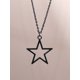 thumbnail image 4 of Vintage Gothic Style Black Geometric Circle & Hollow Pentagram Pendant Necklace, Large Star Chain For Women And Men, 4 of 4