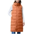 thumbnail image 4 of Cutuoiiu Women's Casual Winter Long Puffer Coats Stand Collar Sleeveless Hooded Zip up Coat with Pockets Gifts, 4 of 8