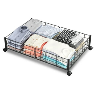 LEHOM Under Bed Storage with Wheels, Plastic Underbed Bins with Sturdy  Metal Tubes Rolling Under Bed Drawer Storage Container with Window and  Handle