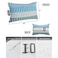 thumbnail image 3 of Pack of 4 Outdoor Lumbar Pillow Covers 11x16 Inch, Colorful Stripe Waterproof Throw Pillow Covers Set, Modern Teal Blue Green Vertical Striped Decorative Cushion Cases for Patio Porch Car, 3 of 7