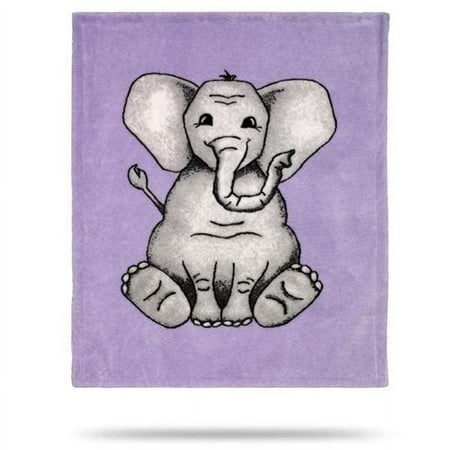 UPC: 0025534119127 | Denali Home Collection Denali Baby Elephant Purple/Soft Purple 30 x36 Baby Blanket