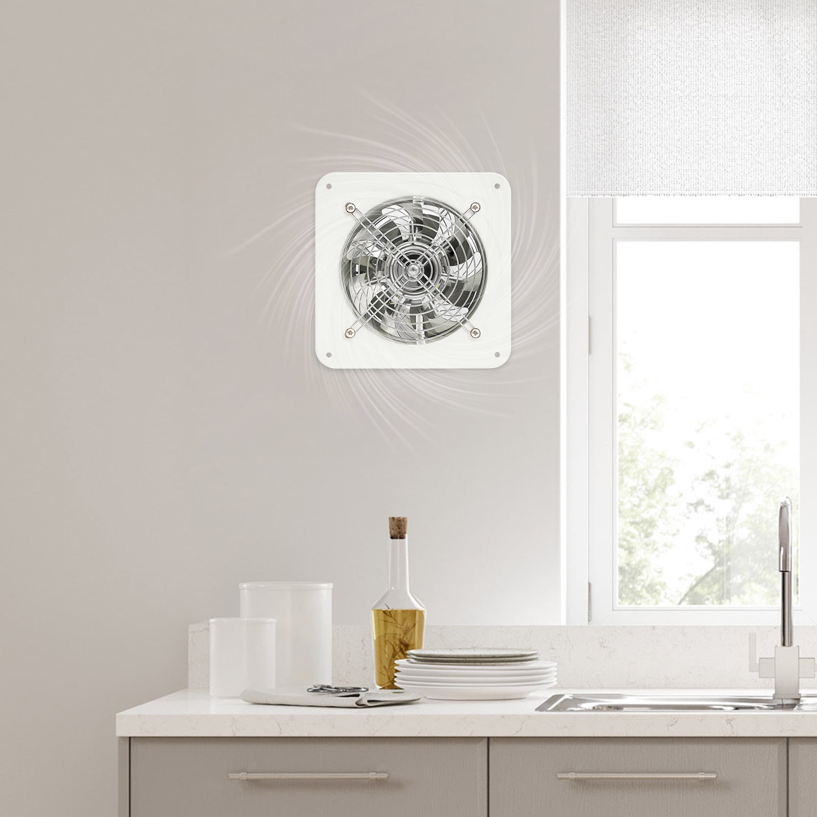 Dwellnix White 6 Exhaust Fan Wall Mounted Ventilation Fan Kitchen Bathroom