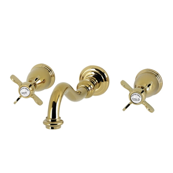 Kingston Brass KS3022BEX Essex Two-Handle Wall Mount Roman Tub Faucet, Polished Brass