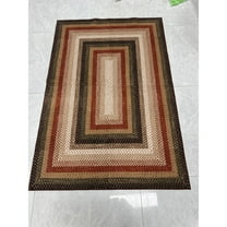 Yesfashion Carpets Area Rugs Washable Pile (1200Gsm) Pearl Velvet Cotton Tpr Washed Folding Backing Carpet-Texture-Brocade Red and black color 8*10ft