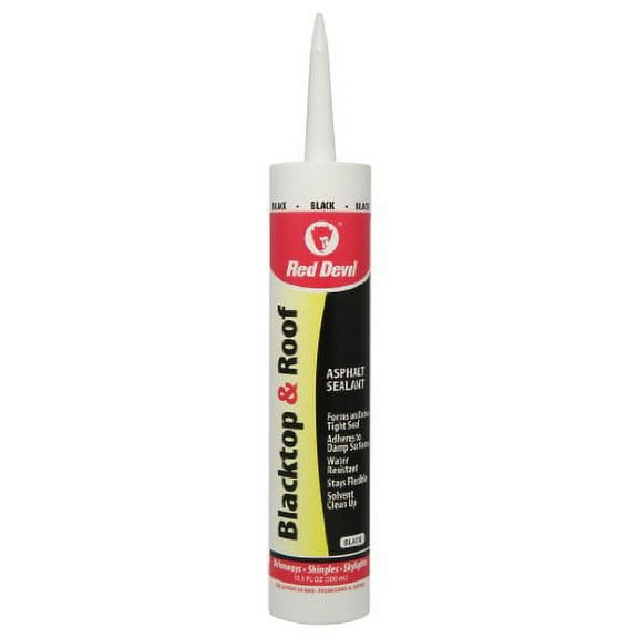 Red Devil 0636 Heavy Bodied Blacktop and Roof Repair Sealant, 10.1 oz, Cartridge, Black, Paste