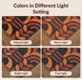 thumbnail image 7 of Design&I 8'x10' Washable Area Rug Sleek Flatweave Pet Friendly Orange Black Geometric Retro Design Bold Abstract with Leaf Motifs for King Size Bedroom, Under Bed, 7 of 7