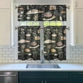 thumbnail image 3 of Kitchen Food Cooking Chef Kitchen Curtain Valance 3 Piece Set for Kitchen Curtains and Valance Set Short Curtain Sink Window Decor 36 Inch Small Window Treatment Tier 27.5x36 Length, 3 of 6
