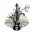 thumbnail image 3 of Ambesonne Guitar Duvet Cover Set, Geometrical Elements Stripes Swirls Dots Lines and Musical Notes Rock and Roll, Decorative 3 Piece Bedding Set with 2 Pillow Shams, Queen Size, Cream Black, 3 of 3