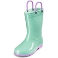 thumbnail image 4 of Puddle Play Toddler and Kids PVC Rain Boots with Easy On Handles - Boys and Girls Green, purple and Lavender - Size 12 Little Kid, 4 of 6